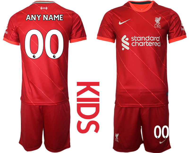 Youth 2021-2022 Club Liverpool home red customized Soccer Jersey->customized soccer jersey->Custom Jersey